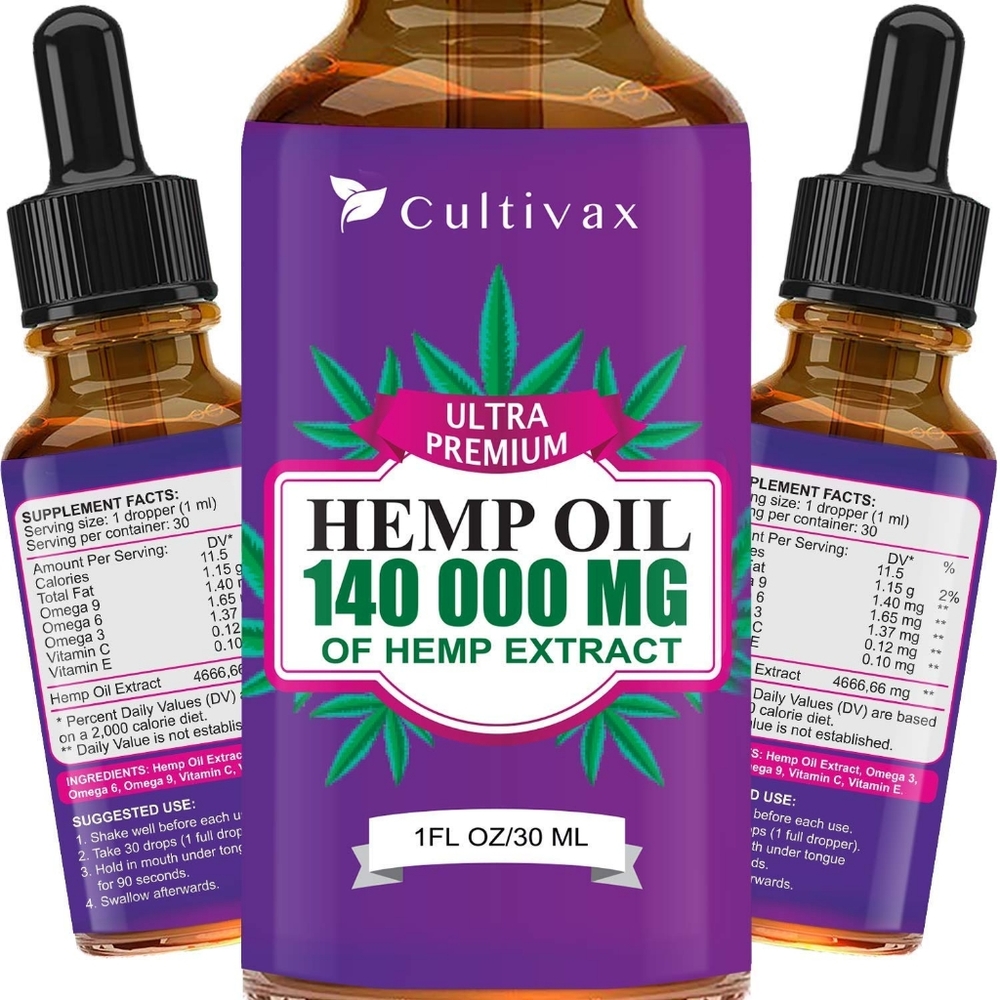 Pack of 3 Cultivax Hemp oil 140,000mg